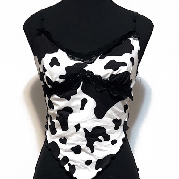 Cow print cropped shirt - Picture 1 of 2
